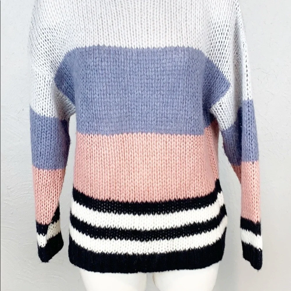 Lucky Brand Colorblock Knit Weave Sweater M